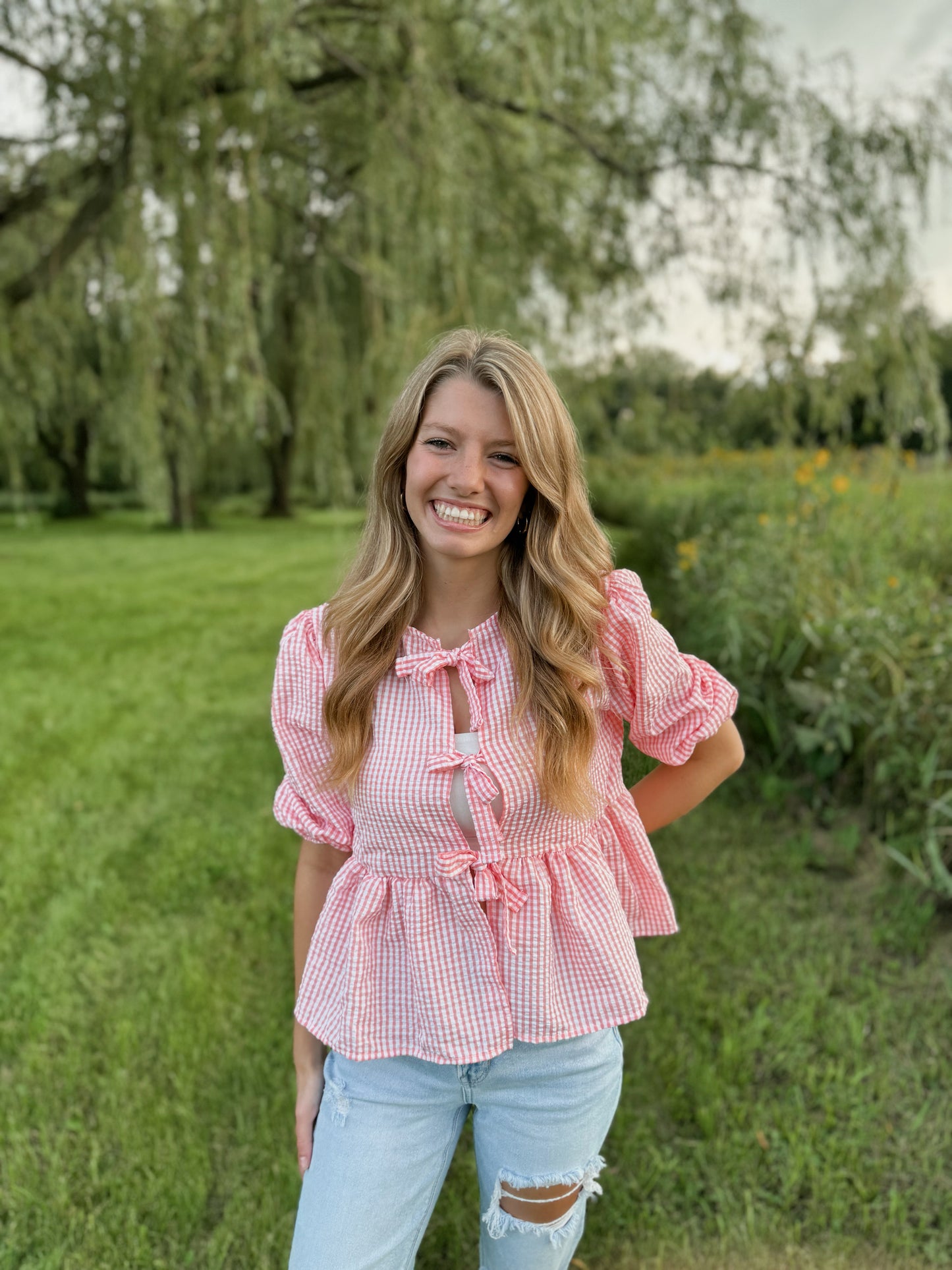 Orchard Gingham Tie Top