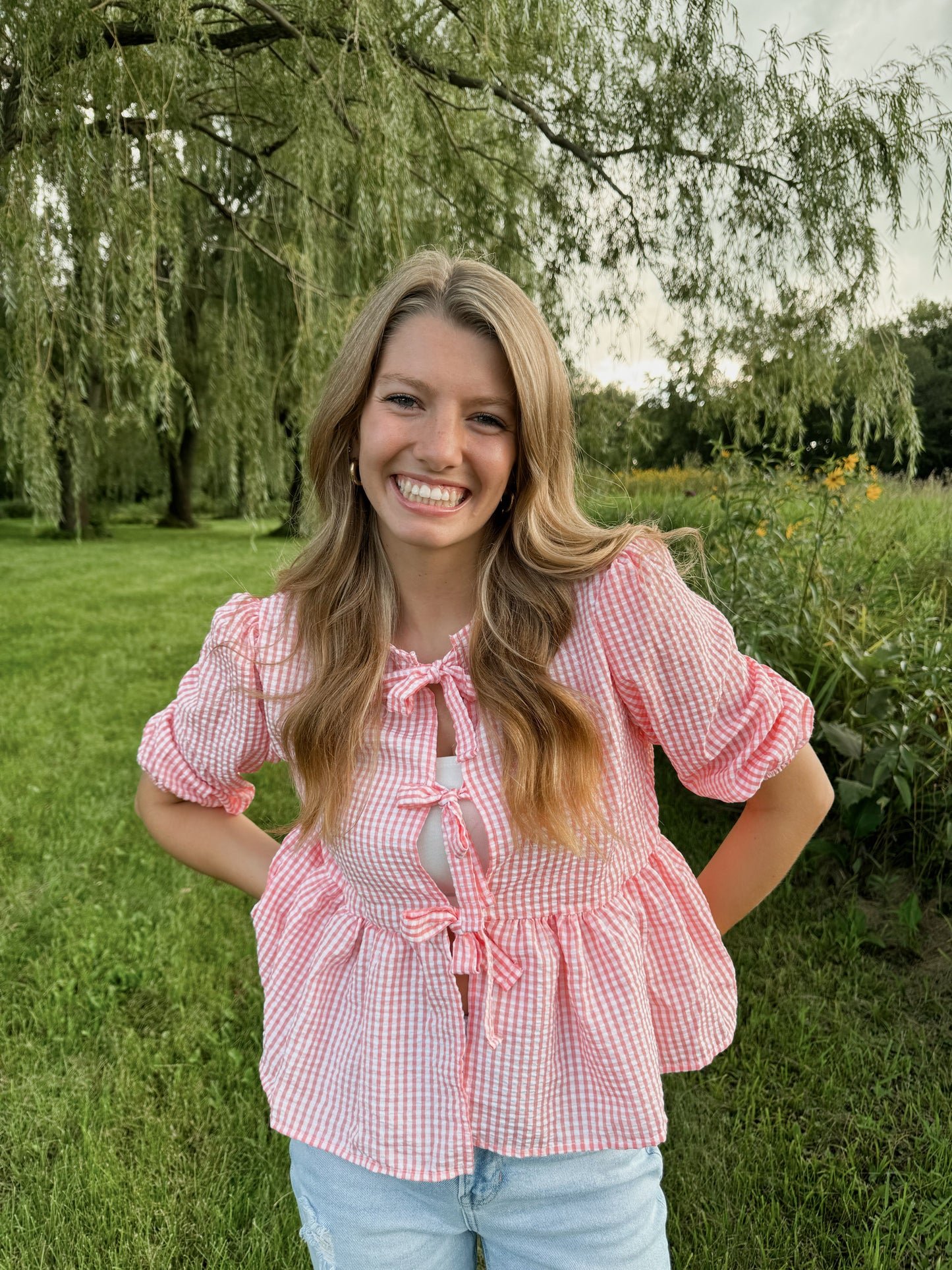 Orchard Gingham Tie Top