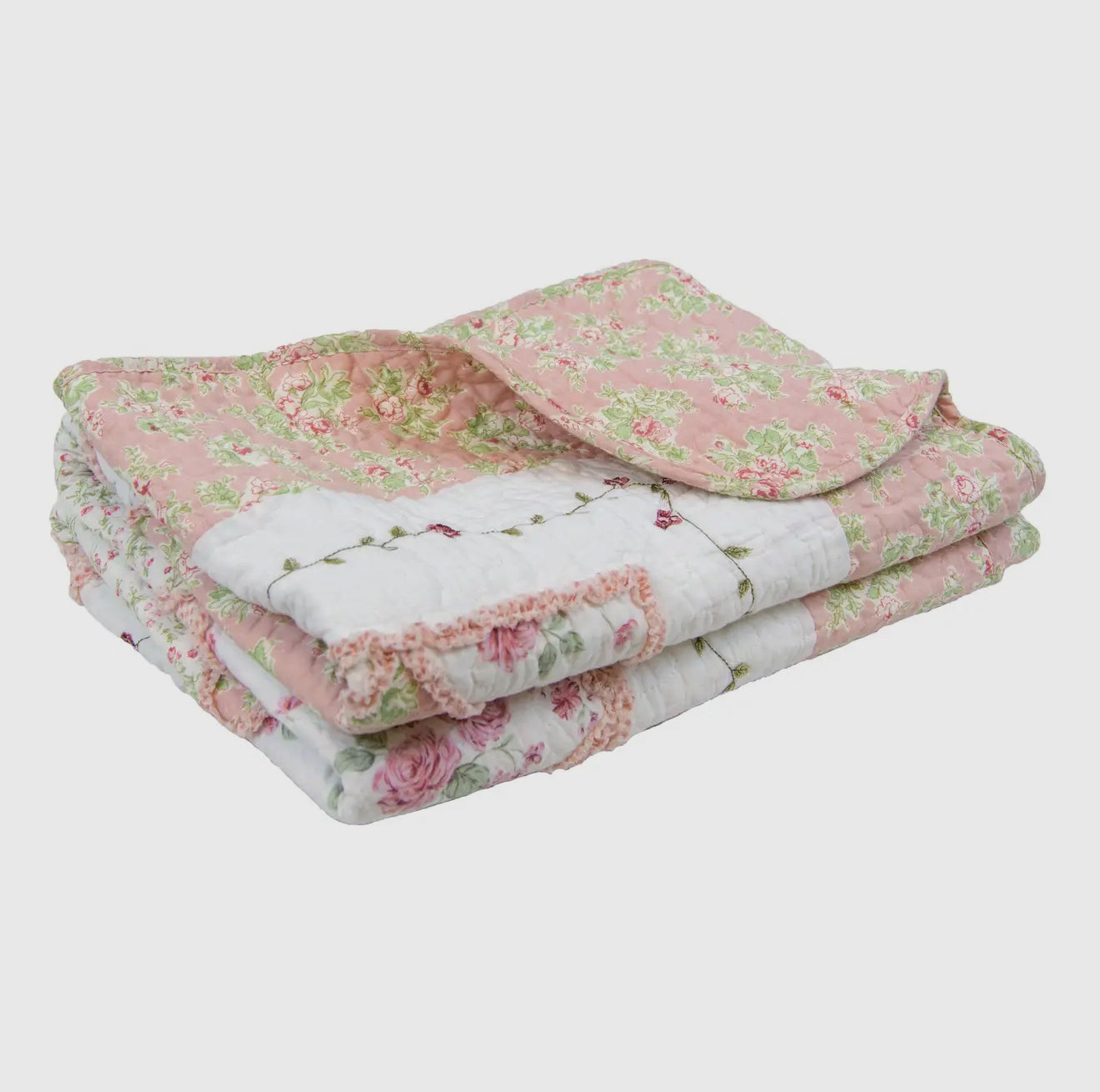 Strawberry Garden Throw - Quilted